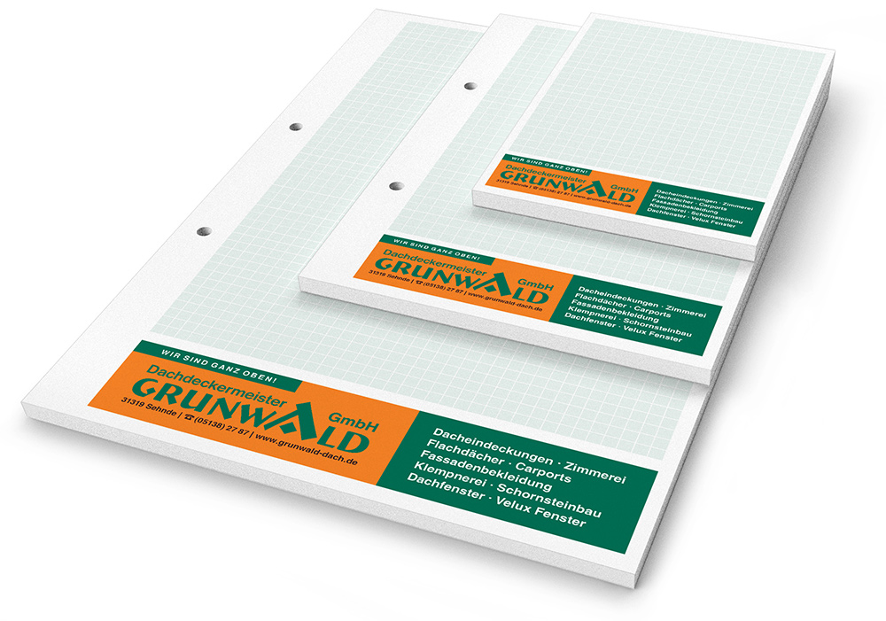 Gespächsnotizblöcke bedruckt mit Werbung