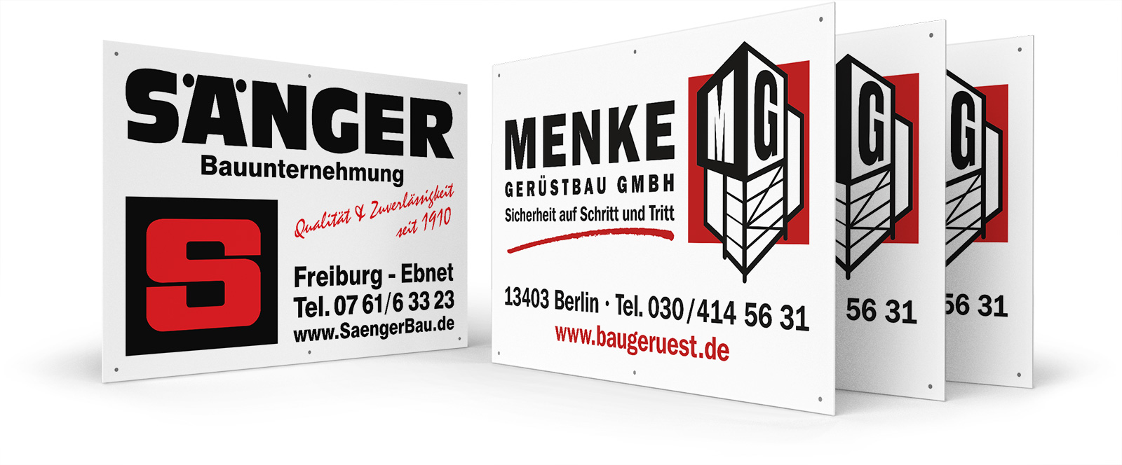 Bauschilder aus Kunststoff