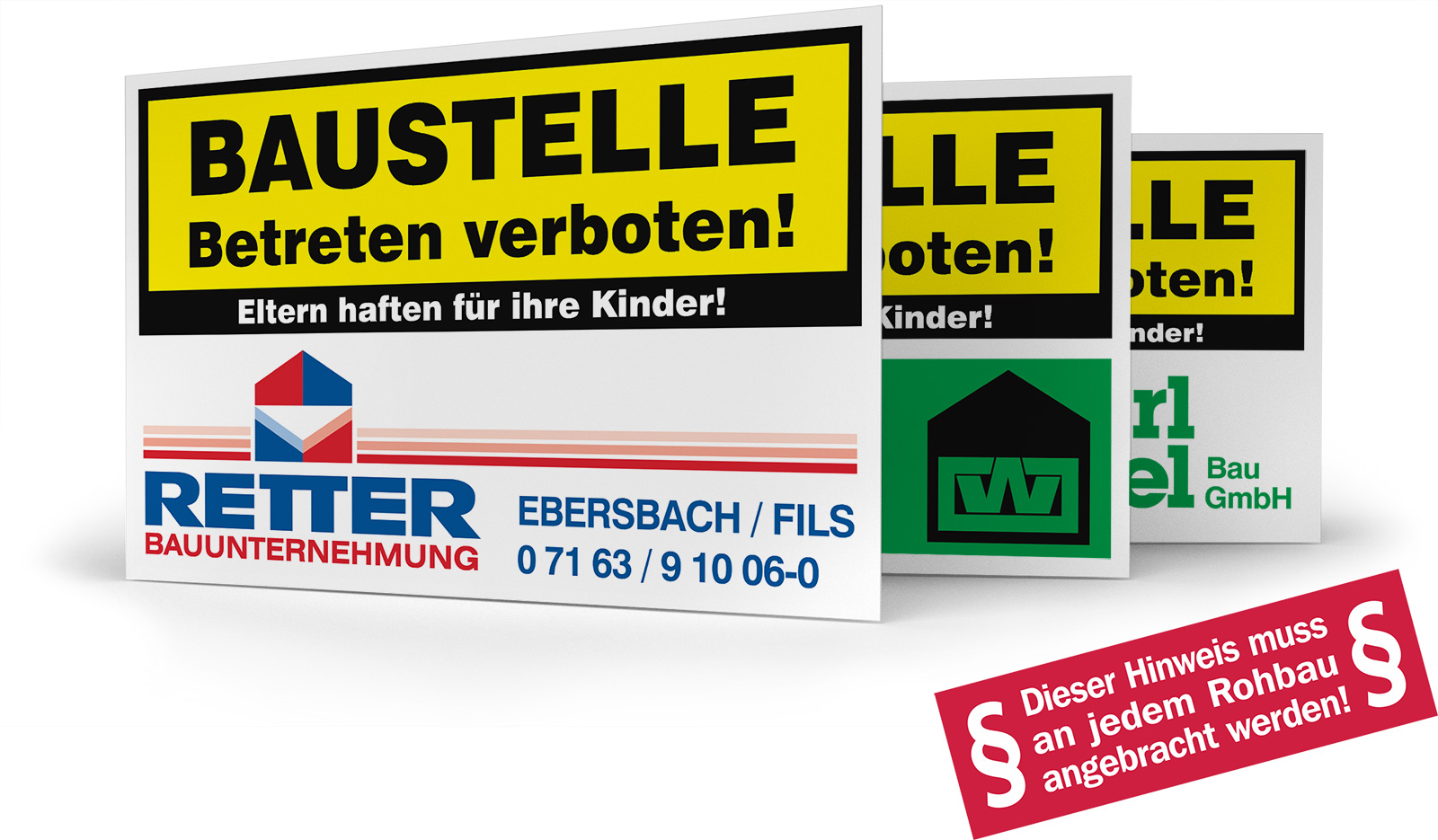 Kunststoffschilder Baustelle Betreten verboten!