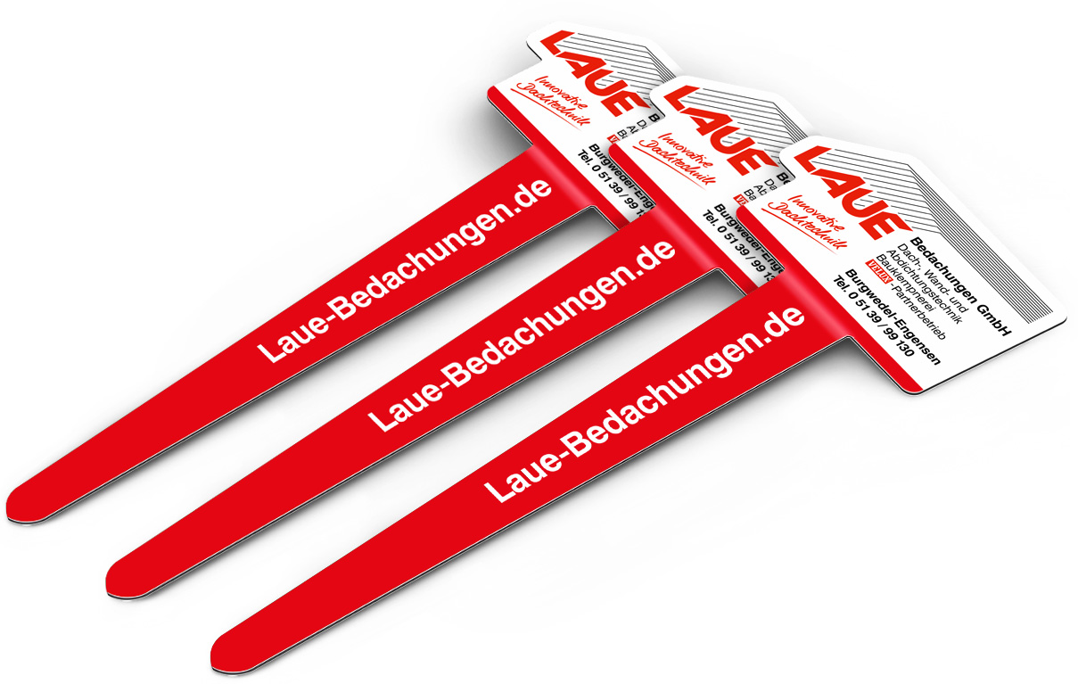 Steckschilder mit Werbung